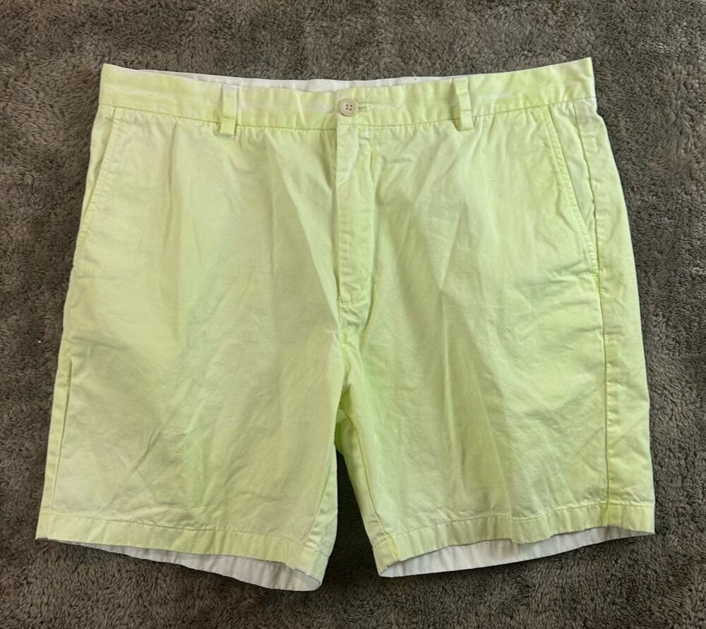 Vineyard Vines Breaker Short Chino Shorts Neon Yellow Green 38 Men's 7"